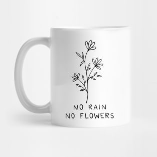 No Rain No Flowers | Line Art Mug